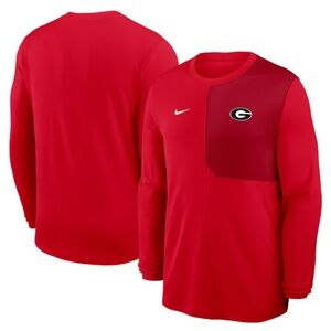 Men's Nike Red Georgia Bulldogs 2025 Sideline Coach UV Dri-FIT Long Sleeve Shirt